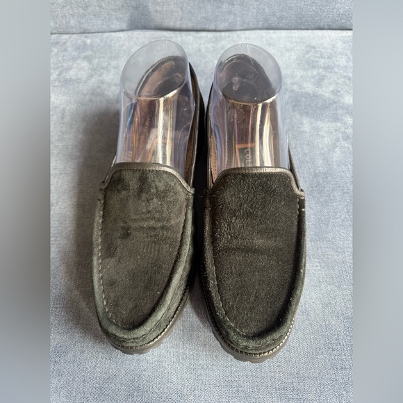 Cole Haan VTG Womens Black Suede Green Label Loafers SZ 7.5 Slip On Preppy - Picture 2 of 9